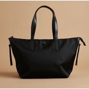 Botkier Black New York Bond Tote Weekender Bag Large Nylon Leather Multi Zipper